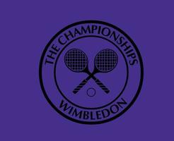 Wimbledon le championnats logo noir symbole tournoi ouvert tennis conception vecteur abstrait illustration avec violet Contexte