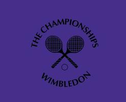 le championnats Wimbledon logo noir symbole tournoi ouvert tennis conception vecteur abstrait illustration avec violet Contexte