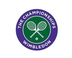 Wimbledon le championnats symbole logo tournoi ouvert tennis conception vecteur abstrait illustration