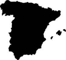 vecteur silhouette de Espagne carte sur blanc Contexte