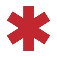 icône de signe médical étoile de la vie. pictogramme de style glyphe étoile ambulance hôpital vecteur