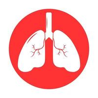 Icône humaine de poumon, système respiratoire anatomie des poumons sains icône d'organe médical plat vecteur