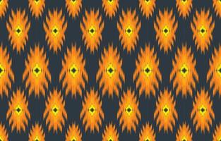 Orange fleur en tissu ikat sans couture modèle géométrique ethnique traditionnel broderie style.design pour arrière-plan, tapis, tapis, sarong, vêtements, vecteur illustration.