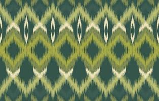 vert en tissu ikat sans couture modèle géométrique ethnique traditionnel broderie style.design pour arrière-plan, tapis, tapis, sarong, vêtements, vecteur illustration.