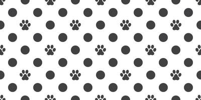 chien patte sans couture modèle vecteur chat patte empreinte isolé polka point fond d'écran Contexte blanc