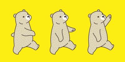ours vecteur icône logo polaire ours race marcher illustration personnage dessin animé griffonnage