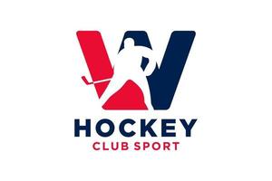 vecteur initiales lettre w avec le hockey Créatif géométrique moderne logo conception.