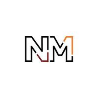 abstrait lettre nm logo conception avec ligne lien pour La technologie et numérique affaires entreprise. vecteur