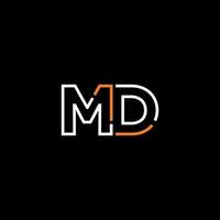 abstrait lettre Maryland logo conception avec ligne lien pour La technologie et numérique affaires entreprise. vecteur