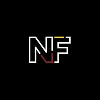 abstrait lettre nf logo conception avec ligne lien pour La technologie et numérique affaires entreprise. vecteur