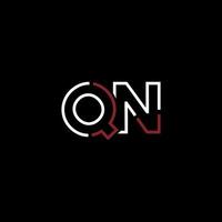 abstrait lettre qn logo conception avec ligne lien pour La technologie et numérique affaires entreprise. vecteur