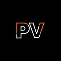 abstrait lettre pv logo conception avec ligne lien pour La technologie et numérique affaires entreprise. vecteur