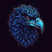 une logo de une en colère Aigle diriger, conçu dans esports illustration style vecteur