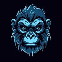 une logo de une en colère singe diriger, conçu dans esports illustration style vecteur