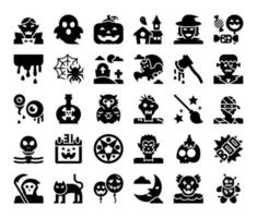 icônes vectorielles de glyphe halloween heureux vecteur