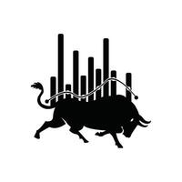 taureau marché graphique vecteur logo conception. taureau et ours affaires logo conception.