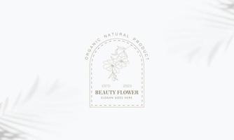 minimal féminin botanique floral branche et logo. main tiré mariage herbe, plante d'intérieur avec élégant feuilles. botanique rustique branché verdure vecteur