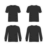 contour noir T-shirt moquer en haut collection vecteur