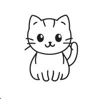 mignonne chat ligne art pour dessin vecteur