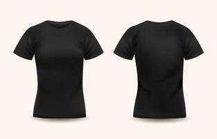 noir T-shirt pour femme modèle vecteur