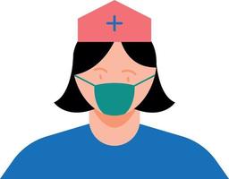 une infirmière est portant une visage masque. vecteur