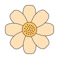 sensationnel Marguerite fleur. rétro camomille Années 60 Années 70 clipart. vecteur