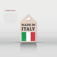pendre étiquette fabriqué dans Italie avec drapeau. vecteur illustration