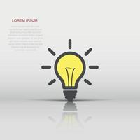vecteur lumière ampoule icône dans plat style. éclairage électrique signe illustration pictogramme. idée ampoule affaires concept.