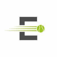 initiale lettre e tennis logo. tennis des sports logotype symbole modèle vecteur
