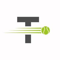 initiale lettre t tennis logo. tennis des sports logotype symbole modèle vecteur