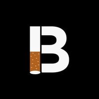 lettre b fumée logo concept avec cigarette icône. le tabac logo vecteur