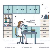 Illustration vectorielle de scientifique féminin