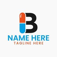 lettre b médicament logo conception concept avec pile symbole vecteur
