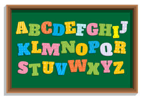 Alphabet à thème style plat école vecteur