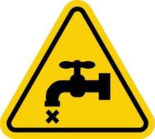 signe non l'eau. Jaune Triangle signe avec une robinet icône à l'intérieur. mises en garde non l'eau. l'eau pénurie. sécheresse avertissements. vecteur