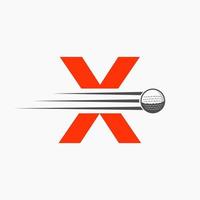 lettre X le golf logo conception. initiale le hockey sport académie signe, club symbole vecteur