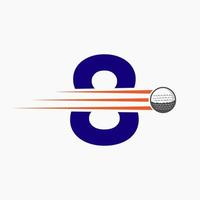 lettre 8 le golf logo conception. initiale le hockey sport académie signe, club symbole vecteur