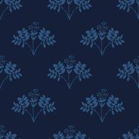 foncé bleu floral modèle vecteur