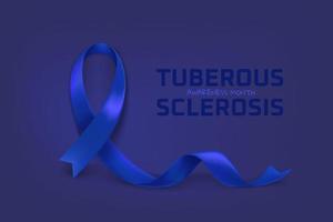 mois de sensibilisation à la sclérose tubéreuse. ruban bleu vecteur