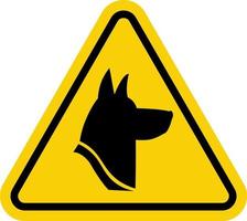 signe mise en garde chien. dangereux garde chien. Jaune Triangle signe avec une chien icône à l'intérieur. avertissement signe en colère chien. signe danger chien. vecteur