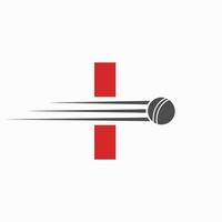 initiale lettre je criquet logo concept avec Balle icône pour criquet club symbole vecteur