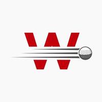 lettre w le golf logo conception. initiale le hockey sport académie signe, club symbole vecteur