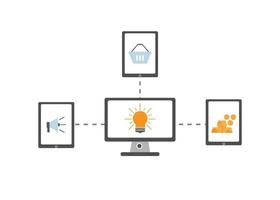 style design plat e illustration de conception d'idée de magasinage, symbolise l'idée financière, idée d'investissement. parfait pour l'élément de conception de marketing numérique. vecteur