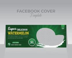 nourriture Facebook couverture modèle conception vecteur