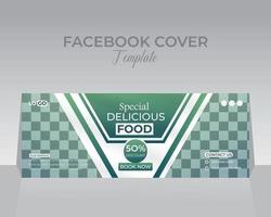 nourriture Facebook couverture modèle conception vecteur