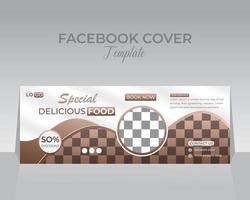 nourriture Facebook couverture modèle conception vecteur