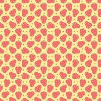 motif fraise sans soudure. vecteur de doodle avec des icônes de fraise. motif fraise vintage