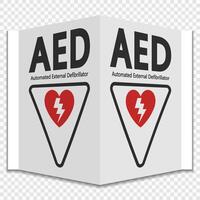 étiquette de signe symbole aed sur fond transparent vecteur