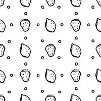 motif de fruits sans soudure. fond de doodle avec des icônes de fruits. fond de fruits vecteur