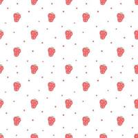 motif fraise sans soudure. vecteur de doodle avec des icônes de fraise. motif fraise vintage